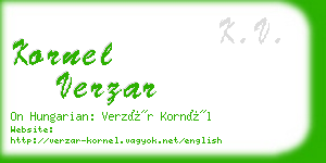 kornel verzar business card